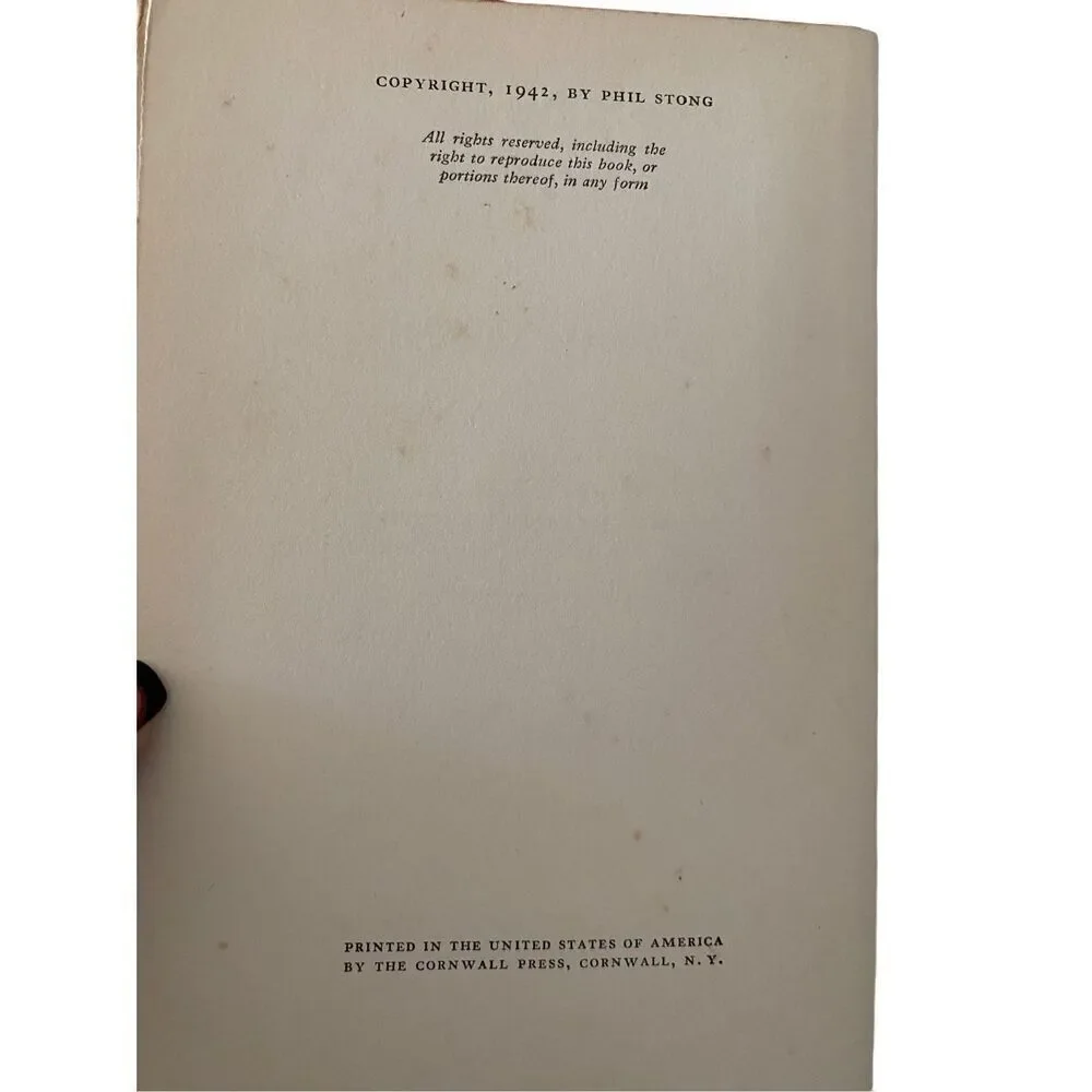 One Destiny By Phil Stong Hardcover Book 1942 Novel